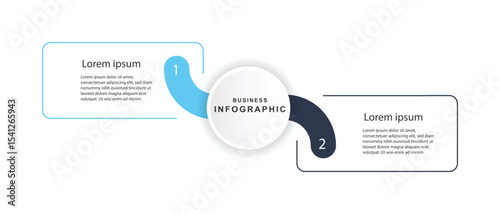 2 step process infographic template vector element. 