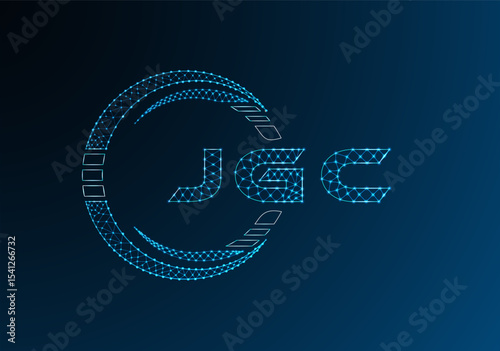 JGC low poly letter logo vector design. JGC lower poly logo design. Low poly logo.