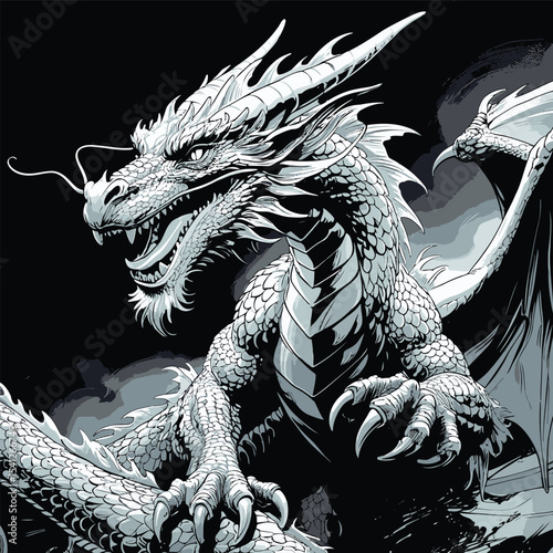 detailed and realistic dragon vector image