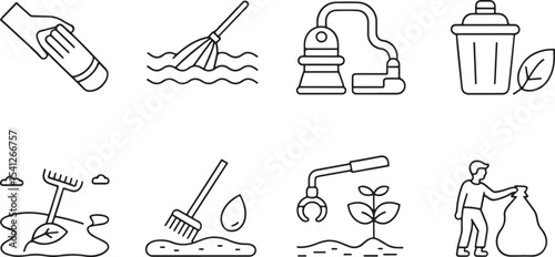 Diverse collection of arts, music, and creative hobbies line icons for artistic expression and performance