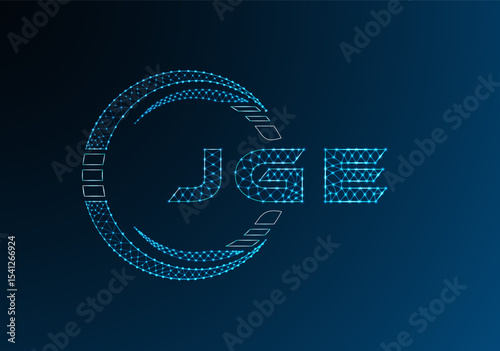 JGE low poly letter logo vector design. JGE lower poly logo design. Low poly logo.