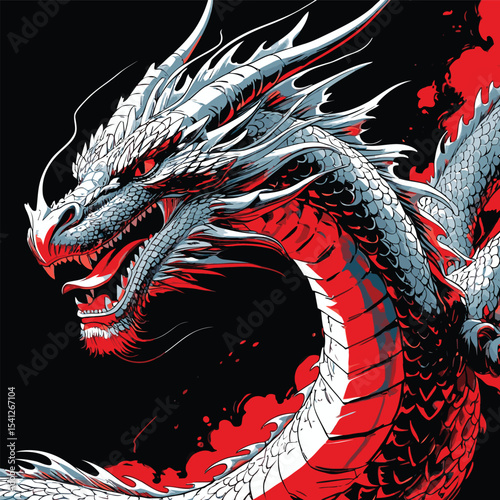 detailed and realistic dragon vector image