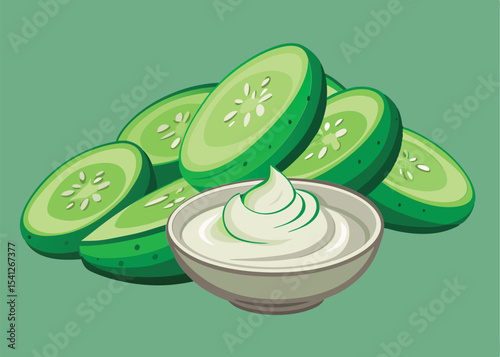 Cucumber slices with creamy dip.