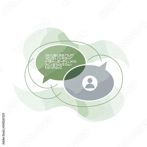 Conceptual vector illustrations of large-scale language models (LLM).