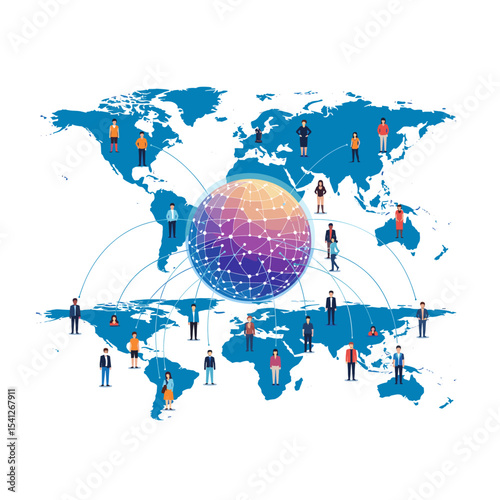 Conceptual vector illustrations of large-scale language models (LLM).