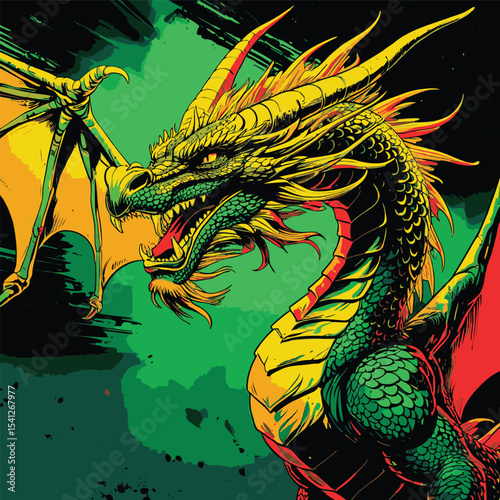 detailed and realistic dragon vector image