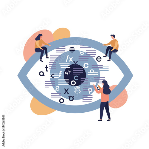 Conceptual vector illustrations of large-scale language models (LLM).