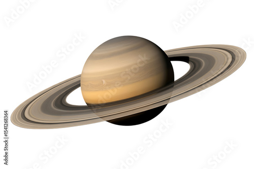 Saturn planet rings space isolated on transparent background