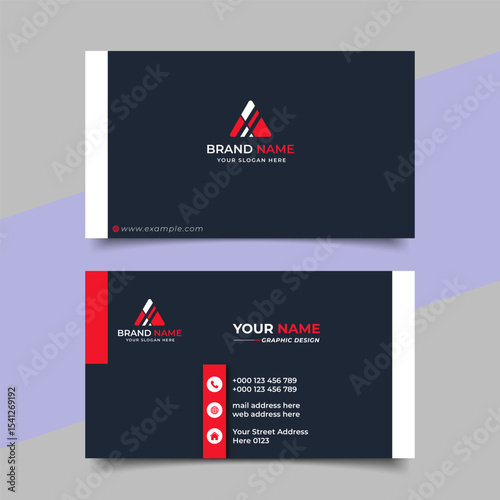 Creative modern red business card design  name card corporate visiting card and simple clean template vector design