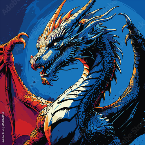 detailed and realistic dragon vector image