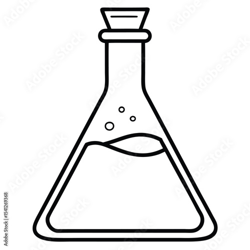 Transparent glass test tube with blue liquid isolated for laboratory science experiments