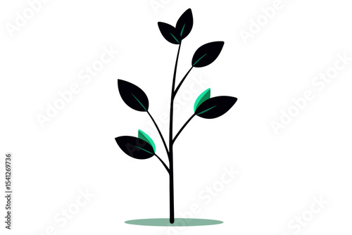 Elegant Silhouette Leaf Branch for Wedding Invitations and Cards