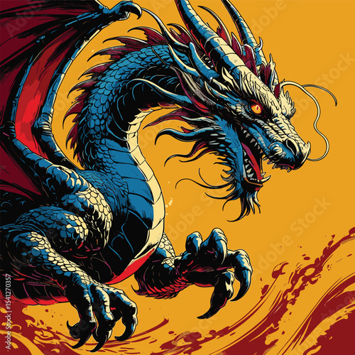 detailed and realistic dragon vector image