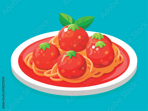 Delicious spaghetti and meatballs dish.
