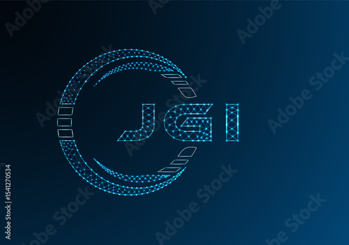 JGI low poly letter logo vector design. JGI lower poly logo design. Low poly logo.