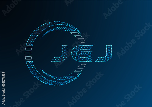 JGJ low poly letter logo vector design. JGJ lower poly logo design. Low poly logo.