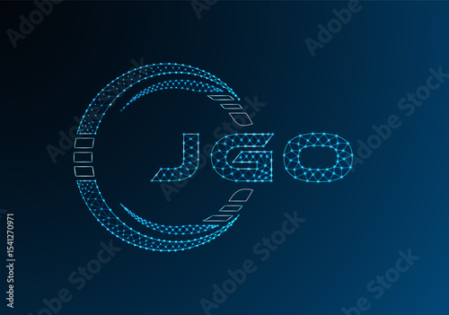 JGO low poly letter logo vector design. JGO lower poly logo design. Low poly logo.