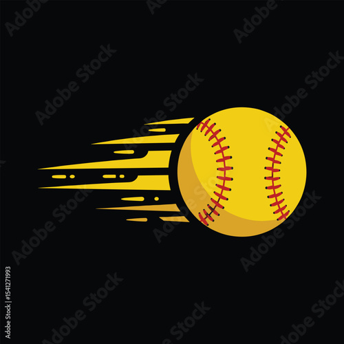 Softball Logo Vector with Bat and Ball