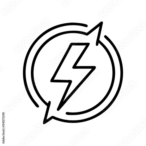 Electric current icon in minimalist style, black outline, transparent background Free Download Electric current icon in minimalist style, black outline, transparent background - GFXLoad