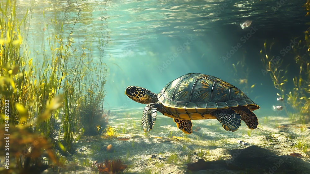 Underwater turtle exploring vibrant coral world high resolution picture Underwater turtle exploring vibrant coral world high resolution picture