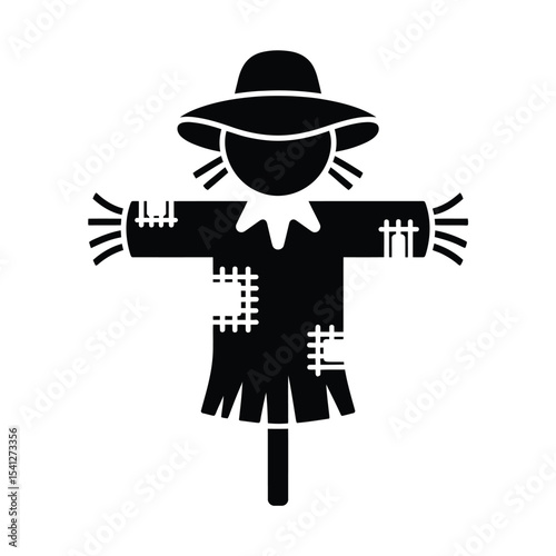 Simple scarecrow icon black silhouette