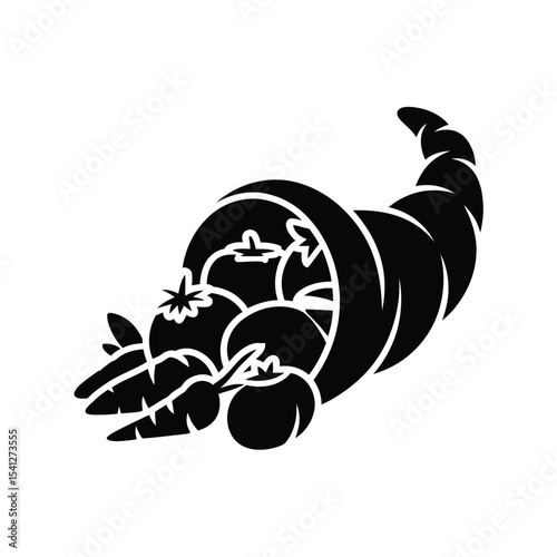 Abundant thanksgiving horn of plenty with vegetables