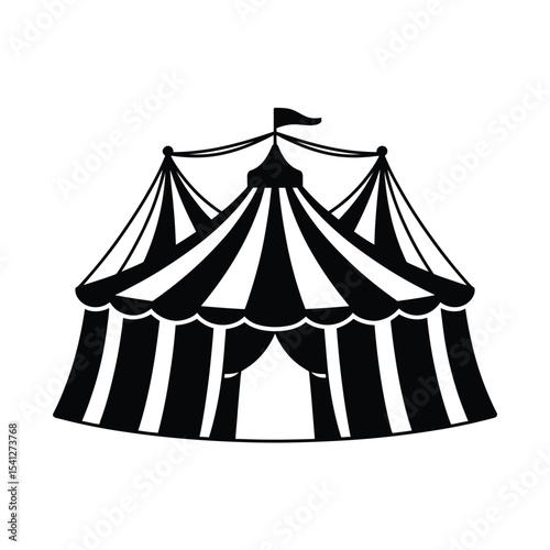 Classic circus tent black and white icon