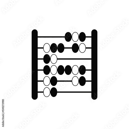 Simple black and white abacus icon illustration