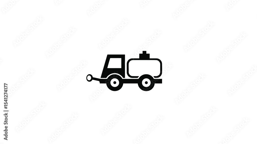 Water Tanker Truck Icon: Simple Transportation Graphic Water Tanker Truck Icon: Simple Transportation Graphic