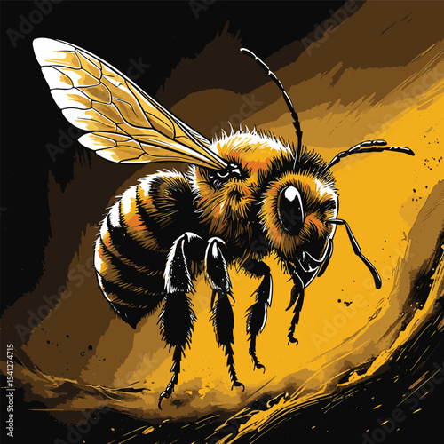 detailed and realistic bee vector image