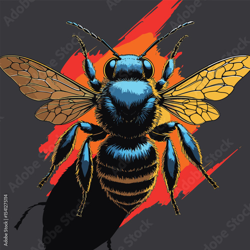 detailed and realistic bee vector image