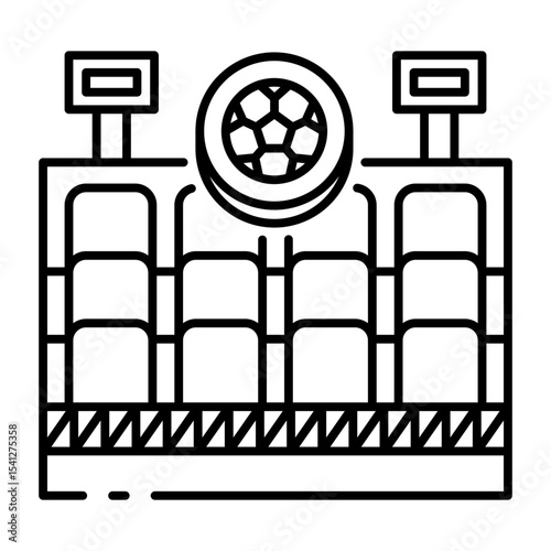 This Seats icon is suitable for World Cup, Football Sport, etc
