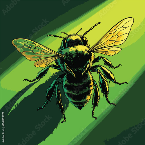 detailed and realistic bee vector image