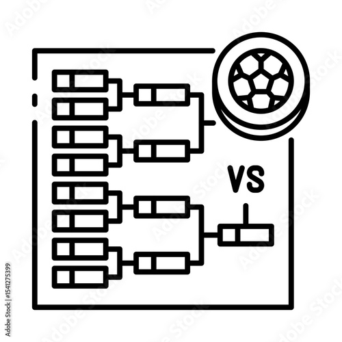 This Tournament bracket icon is suitable for World Cup, Football Sport, etc