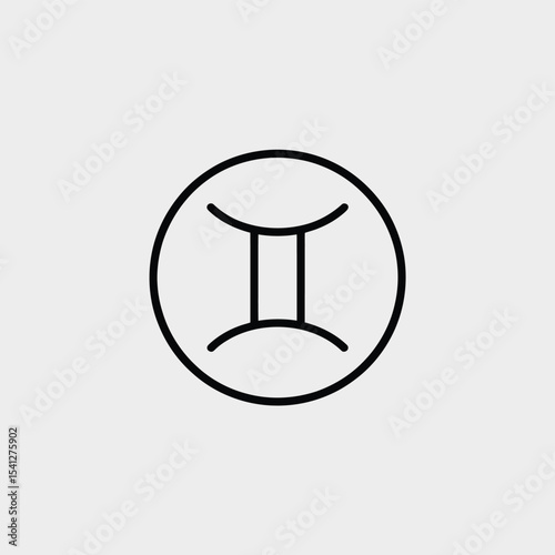 Gemini zodiac sign minimalist line art icon