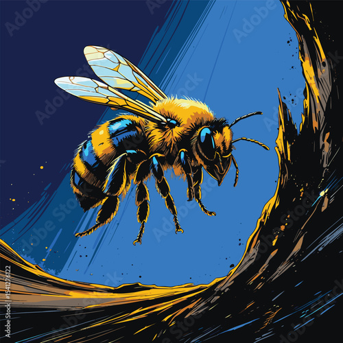 detailed and realistic bee vector image