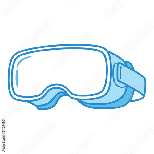 Blue virtual reality headset isolated on white background