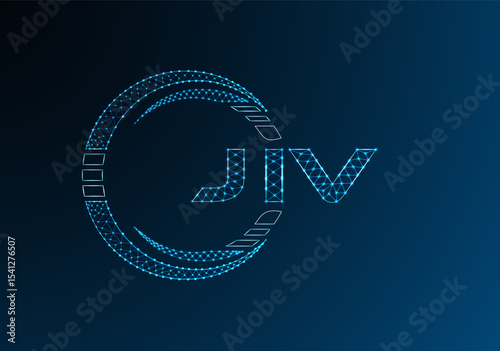 JIV low poly letter logo vector design. JIV lower poly logo design. Low poly logo.