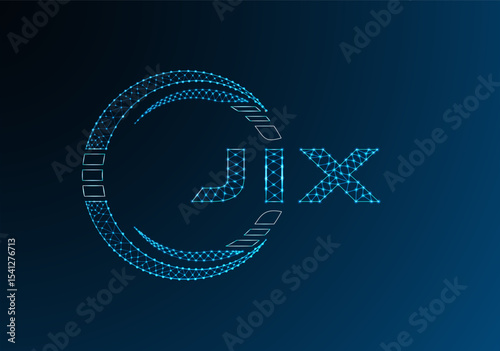 JIX low poly letter logo vector design. JIX lower poly logo design. Low poly logo.