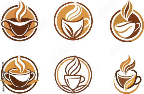 Elegant Coffee Cup Logos Branding Design perfect for cafes restaurants and shops offering a variety of coffee drinks and brewing methods