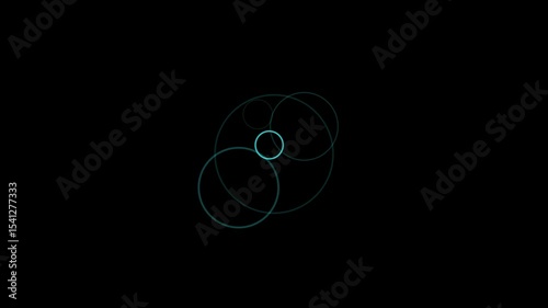 Circle Burst fireworks animation with ring is playing waves and glittering rings burst. Black Screen background. fireworks, circle, ring, blast, effect, burst, lightning, magic, geometry.