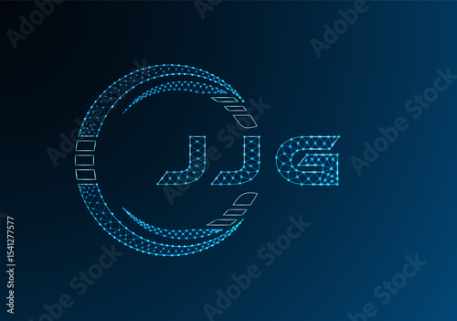JJG low poly letter logo vector design. JJG lower poly logo design. Low poly logo.