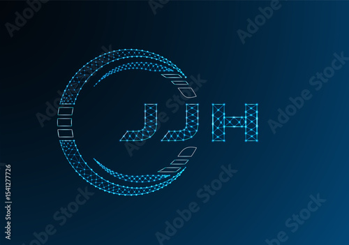 JJH low poly letter logo vector design. JJH lower poly logo design. Low poly logo.