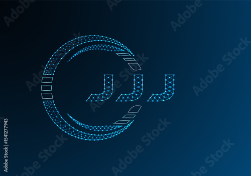 JJJ low poly letter logo vector design. JJJ lower poly logo design. Low poly logo.