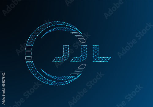 JJL low poly letter logo vector design. JJL lower poly logo design. Low poly logo.