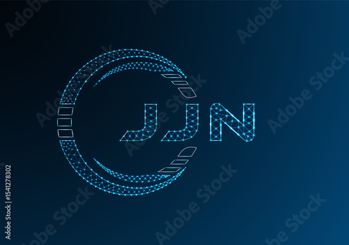 JJN low poly letter logo vector design. JJN lower poly logo design. Low poly logo.