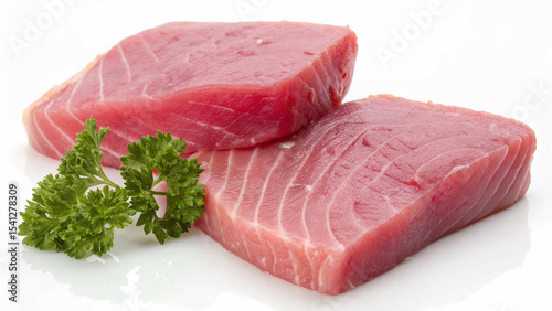 Premium quality raw tuna fillets, showcasing their deep red color and fresh texture