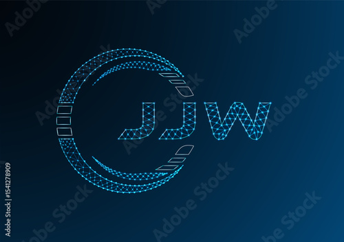 JJW low poly letter logo vector design. JJW lower poly logo design. Low poly logo.