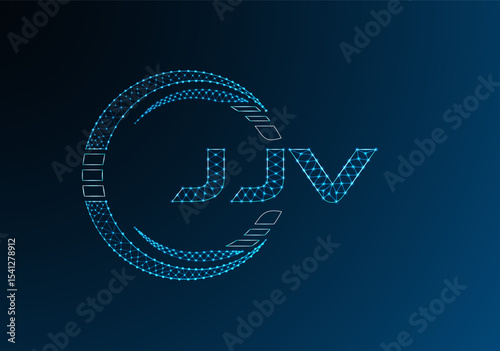 JJV low poly letter logo vector design. JJV lower poly logo design. Low poly logo.