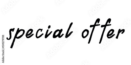 Special offer lettering Handwritten word Modern brush calligraphy Template for marketing ad, print, web, banner, poster, flyer Ink illustration